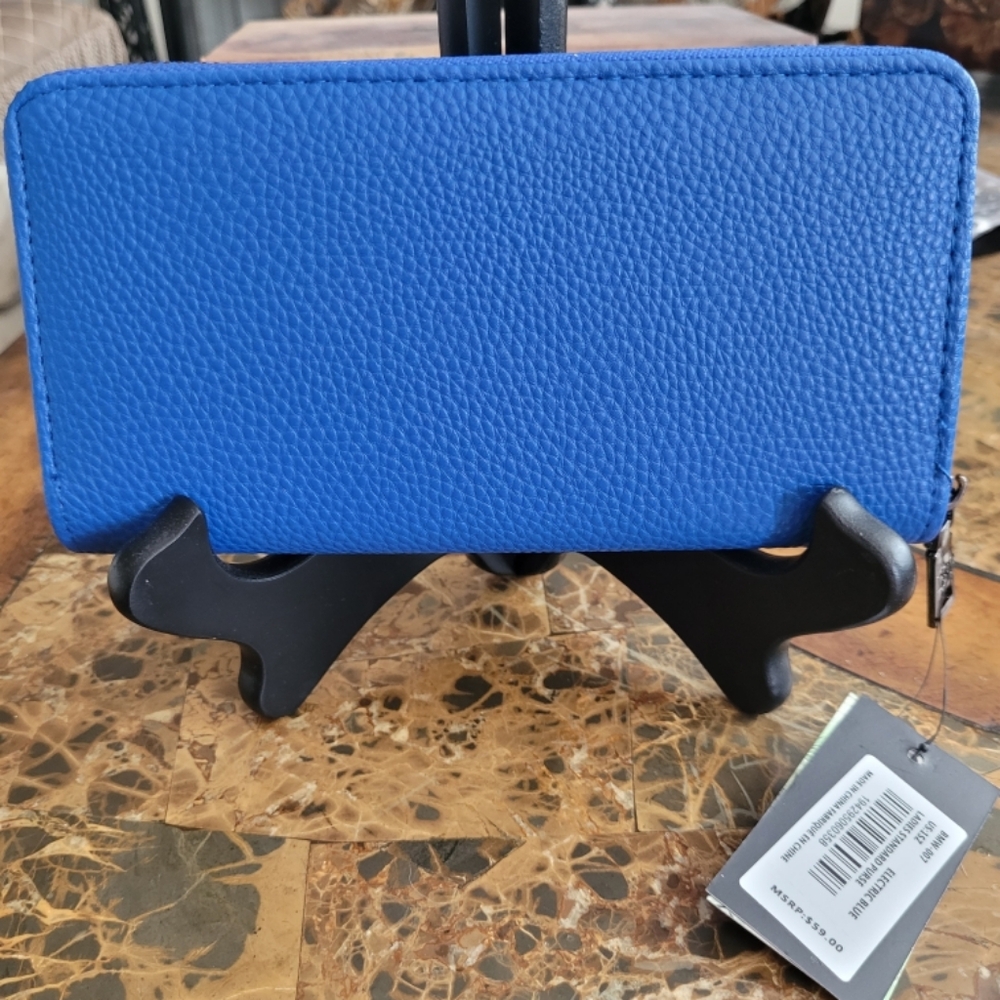 Badgley Mischka Blue Vegan Leather Wallet - Picture 2 of 10